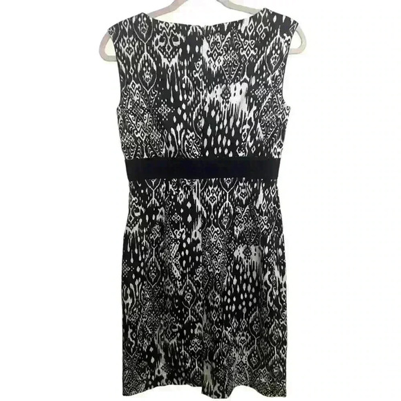 Alex Marie Size 4 Black/White Career Sleeveless Textured Lined Sheath Dress - Picture 4 of 6
